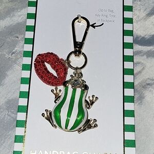 True to Form Frog Prince Lips Kiss Handbag Charm Keyring Clip BNIB Ti  TL